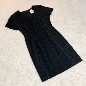 VINTAGE 80s 90s Gray Leopard Dress